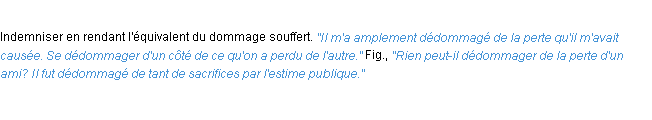 Définition dédommager ACAD 1932