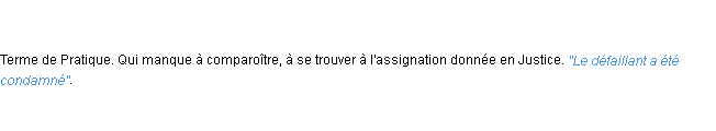 Définition défaillant ACAD 1798