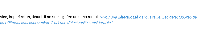 Définition défectuosité ACAD 1835