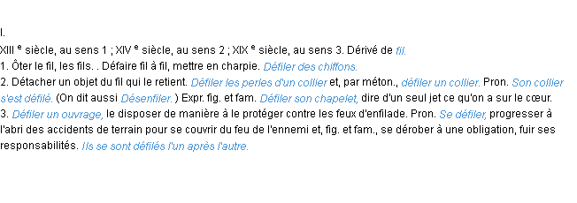 Définition défiler ACAD 1986