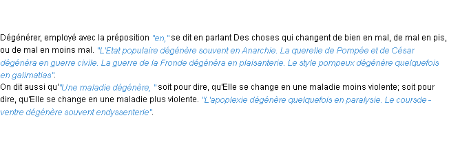 Définition dégénerer ACAD 1798