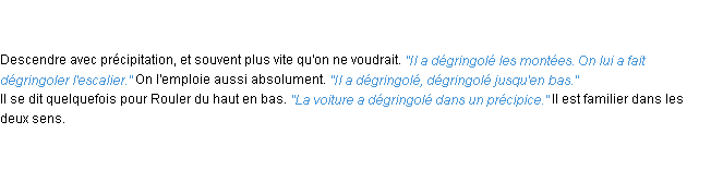 Définition dégringoler ACAD 1835