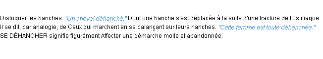 Définition déhancher ACAD 1932