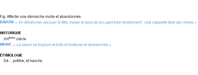 Définition déhancher Emile Littré