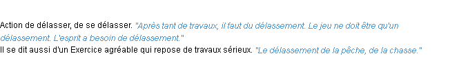 Définition délassement ACAD 1932