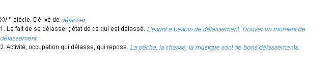 Définition délassement ACAD 1986