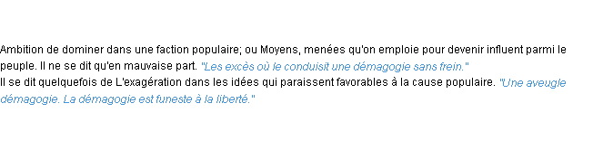 Définition démagogie ACAD 1835