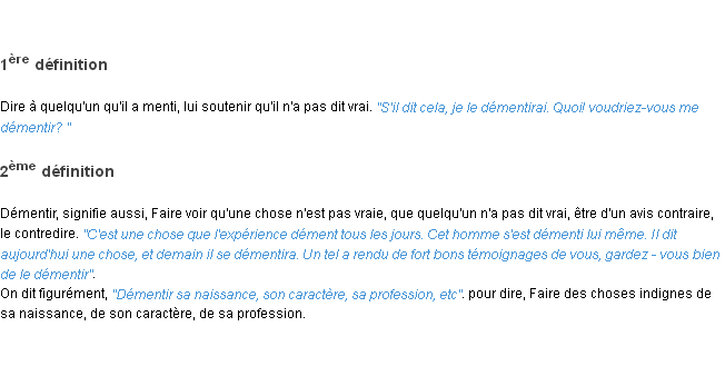 Définition démentir ACAD 1798