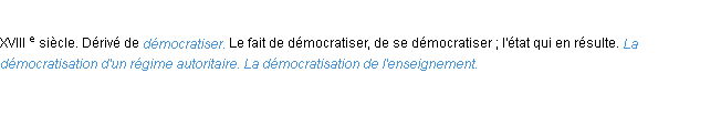 Définition démocratisation ACAD 1986