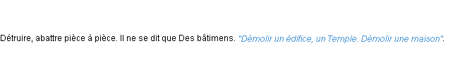 Définition démolir ACAD 1798