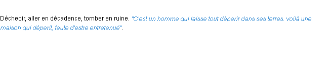 Définition déperir ACAD 1694
