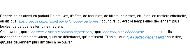 Définition déperir ACAD 1798