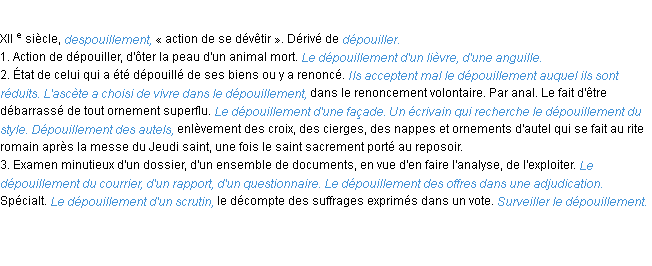 Définition dépouillement ACAD 1986