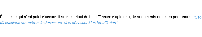 Définition désaccord ACAD 1835