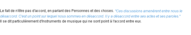Définition désaccord ACAD 1932