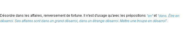 Définition désarroi ACAD 1798