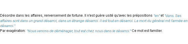 Définition désarroi ACAD 1835