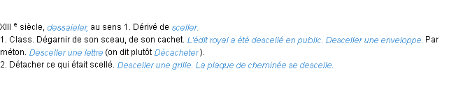 Définition desceller ACAD 1986