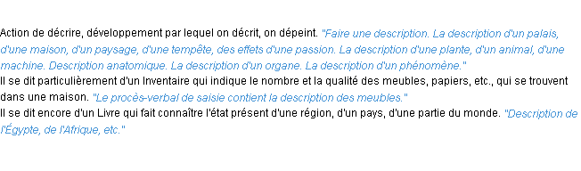 Définition description ACAD 1932