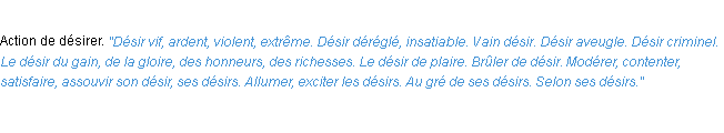 Définition désir ACAD 1932