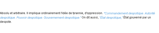 Définition despotique ACAD 1835