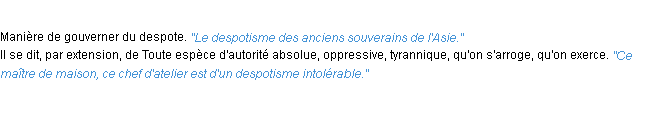 Définition despotisme ACAD 1932