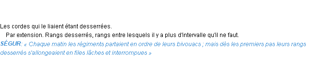 Définition desserre Emile Littré