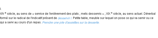 Définition desserte ACAD 1986