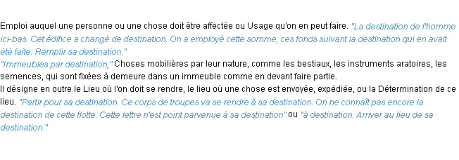 Définition destination ACAD 1932