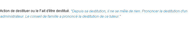 Définition destitution ACAD 1932