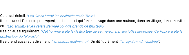 Définition destructeur ACAD 1798