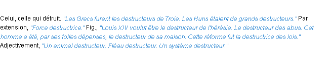 Définition destructeur ACAD 1932