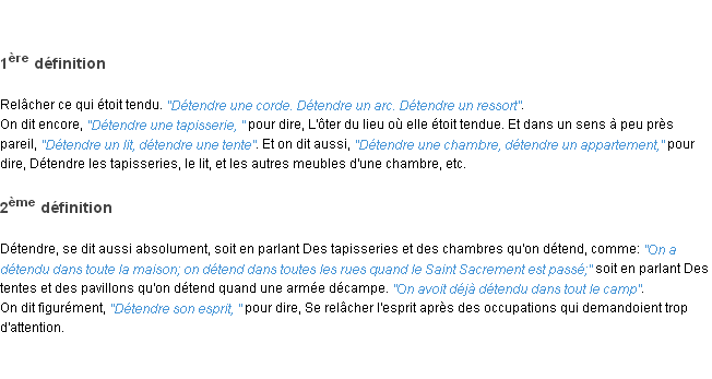 Définition détendre ACAD 1798