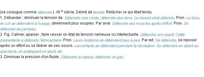Définition détendre ACAD 1986