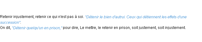 Définition détenir ACAD 1798