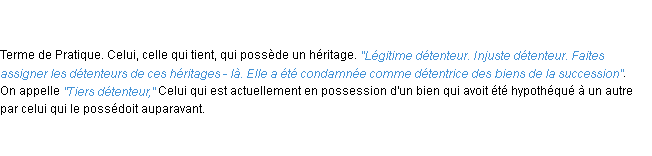 Définition détenteur ACAD 1798