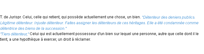 Définition détenteur ACAD 1835