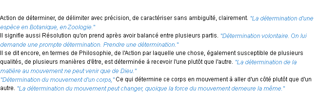 Définition détermination ACAD 1932