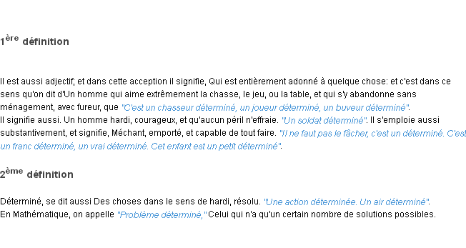 Définition déterminé ACAD 1798