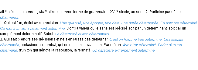 Définition déterminé ACAD 1986