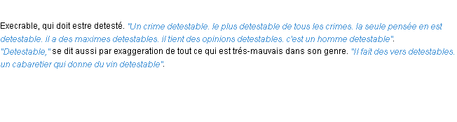 Définition detestable ACAD 1694