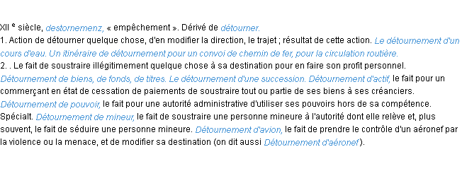 Définition détournement ACAD 1986
