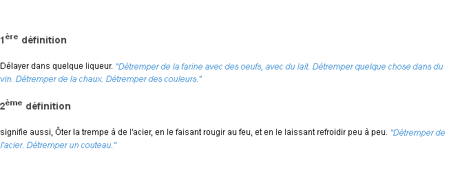 Définition détremper ACAD 1835
