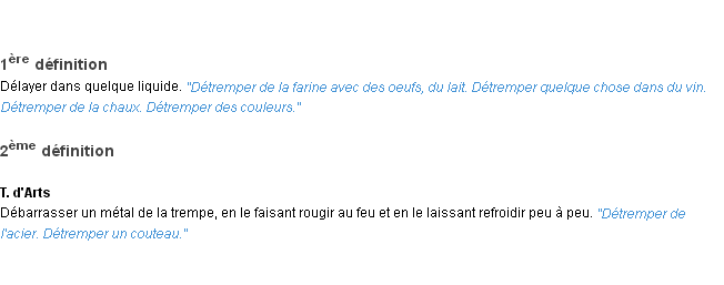Définition détremper ACAD 1932