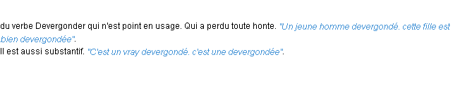 Définition devergondé ACAD 1694