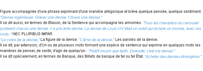 Définition devise ACAD 1932