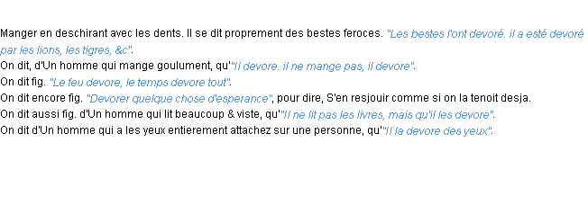 Définition devorer ACAD 1694