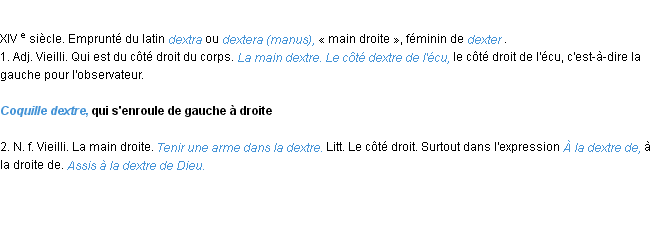 Définition dextre ACAD 1986