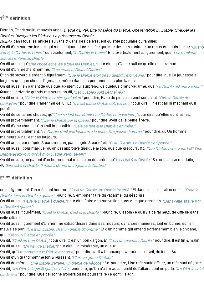 Définition diable ACAD 1762