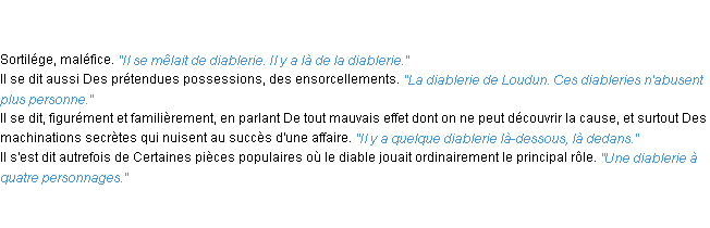 Définition diablerie ACAD 1835